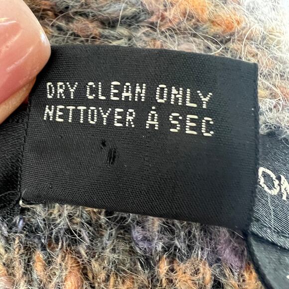 I.B Diffusion Brown Cardigan Sweater Mohair Wool Knit Size Large L with Scarf - Picture 10 of 10